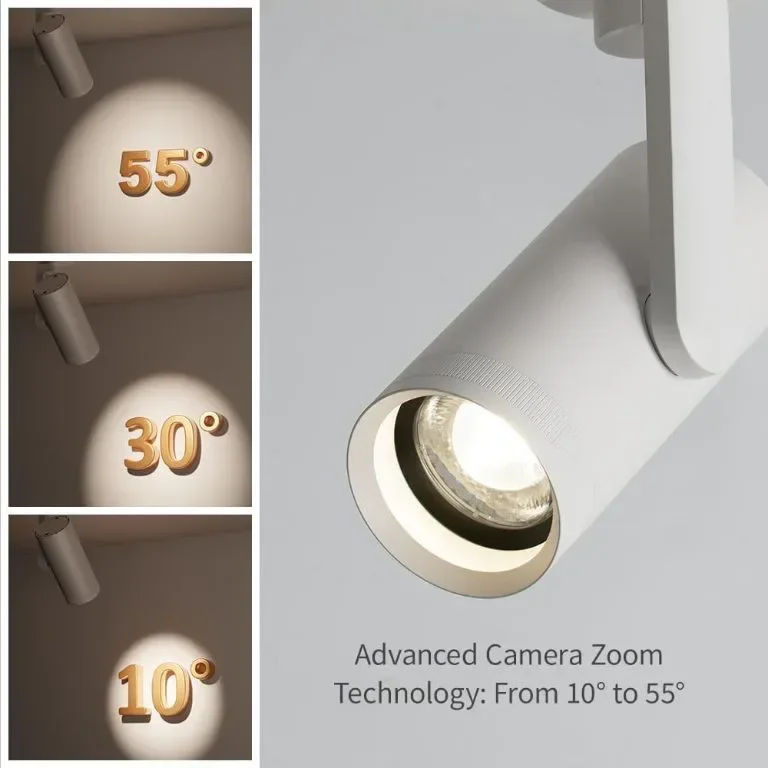 Aisilan Бял LED мащабируем таванен прожектор 12W, регулируем ъгъл на лъча 10°-55°, CRI 97, 3000K — снимка 2