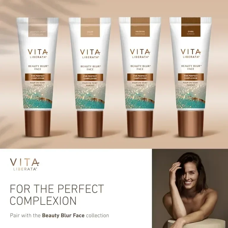 VITA LIBERATA Комплект за грим Body Blur Light 100 мл и четка, Грим за крака и тяло, Перфектен тен — снимка 5