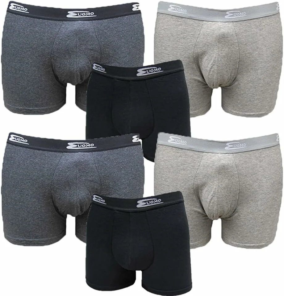 Cotonella M, L, XL, XXL, 3XL черни, сини, сиви памучни мъжки боксери с дълги крачоли голямо мъжко бельо — снимка 3