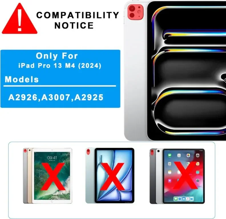 ROOFEI за iPad Pro 13-inch (M4)2024 Калъф с клавиатура,3 зони, 7 цвята — снимка 2