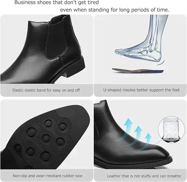 Мъжки боти SANNAX Chelsea Boot – елегантни, бизнес обувки — снимка 3