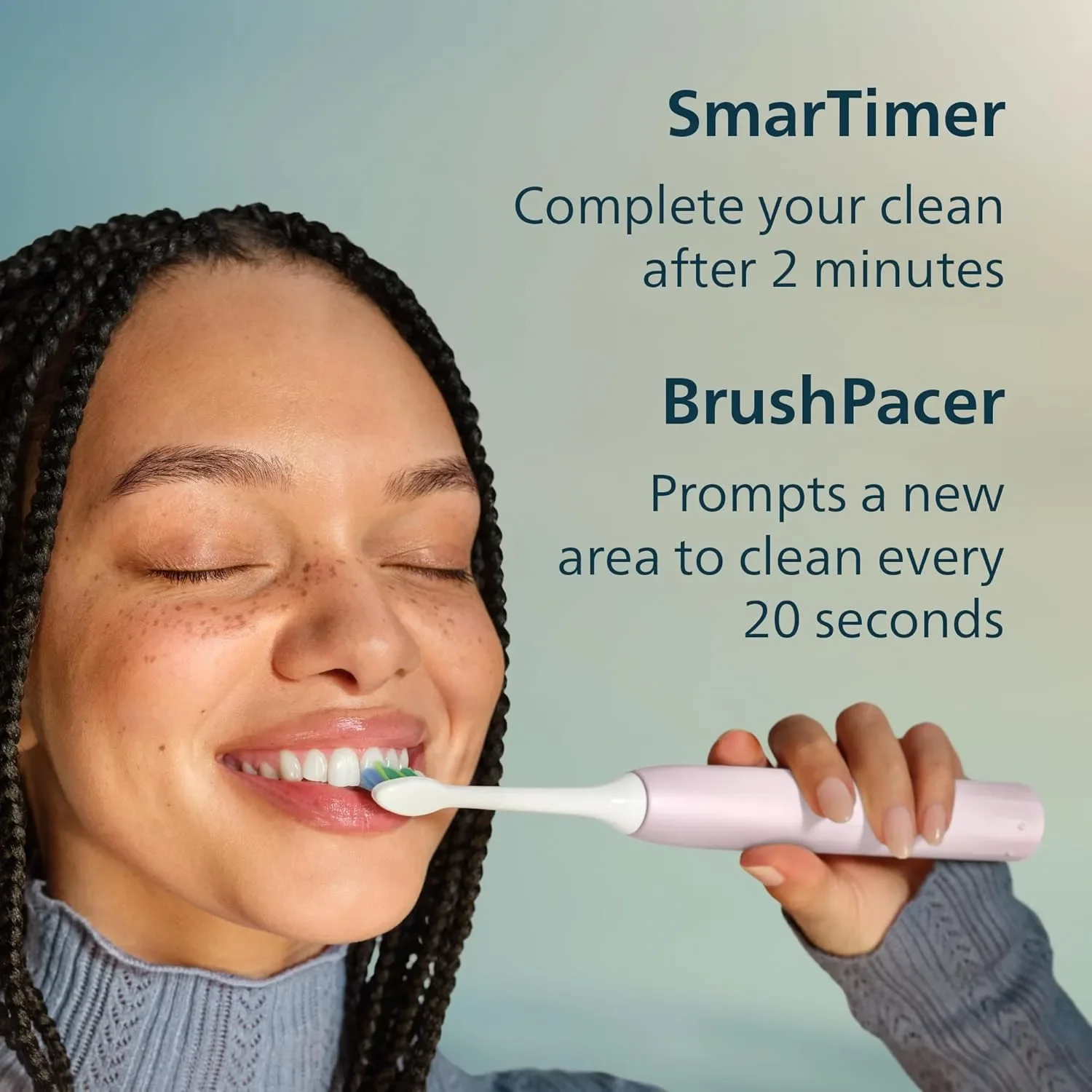 Philips Sonicare 2100 електрическа четка за зъби серия 2000 HX4023/03 с SmartTimer и зарядна стойка — снимка 7