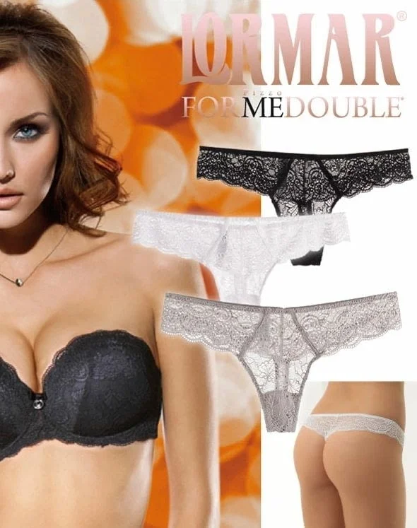 Lormar S, M, L черни, капучино, бели дантелени прашки нормална талия Лормар италианска дантелена прашка