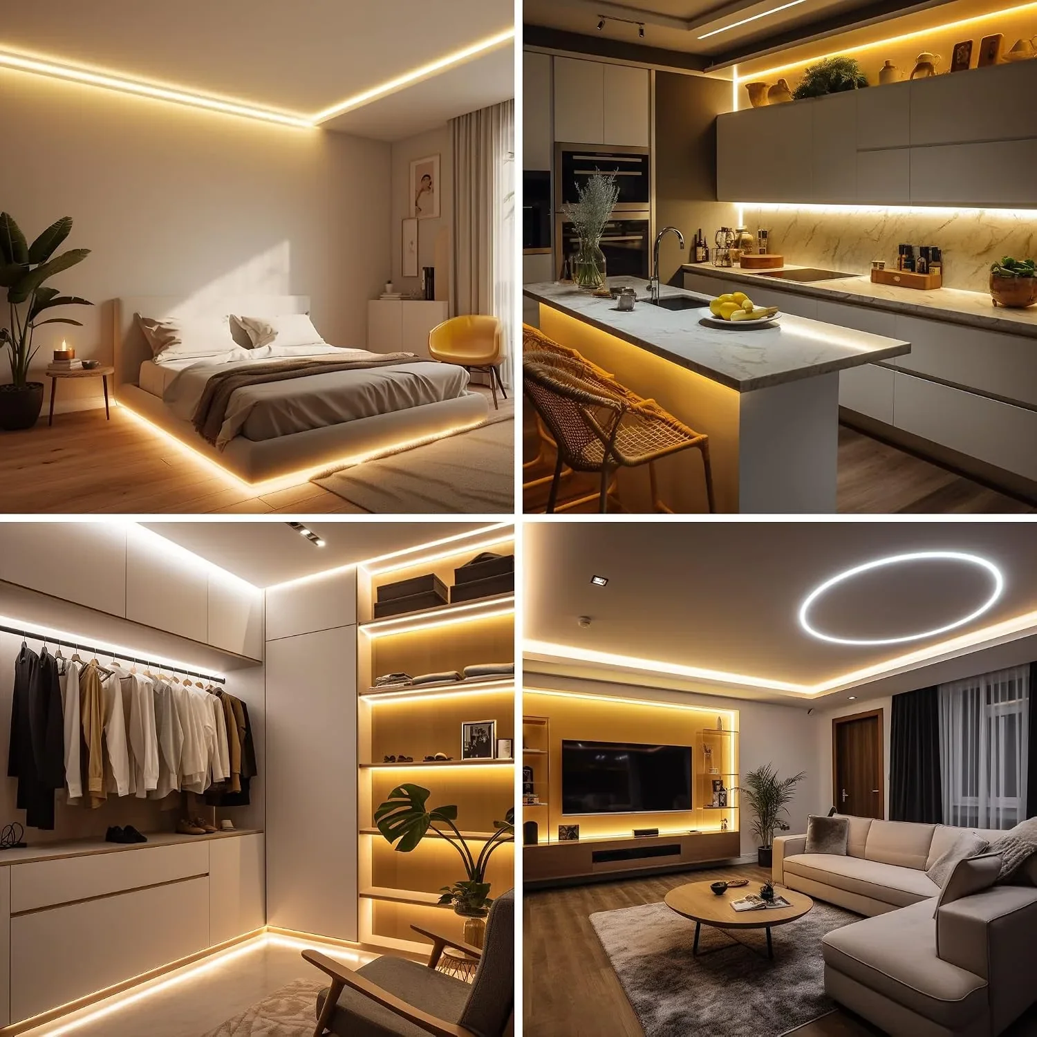 TTWAY COB LED лента 10 м (5 м x 2), 3000K, 24V, CRI92+, дистанционно и APP управление – 8 мм — снимка 8