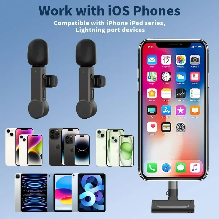 Безжичен мини микрофон TXTUNE за iPhone 15, Android - 2 броя тип C Lavalier Lapel микрофони — снимка 7