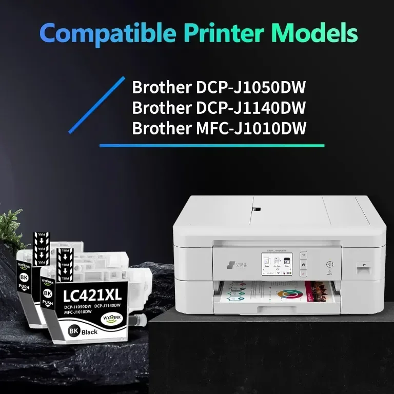 LC421XL Касети с мастило за Brother LC421 XL LC421XL LC421VAL LC421XLVAL - 3 черни — снимка 2