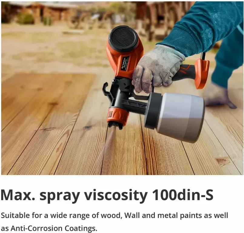Tilswall Alien 500W пръскачка за боядисване HVLP с 4 дюзи и 3 схеми на пръскане, 100 DIN-s — снимка 6