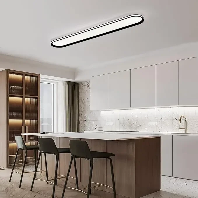 Метална LED таванна лампа Naroume, тънка,65W пълен спектър,6500K,120см