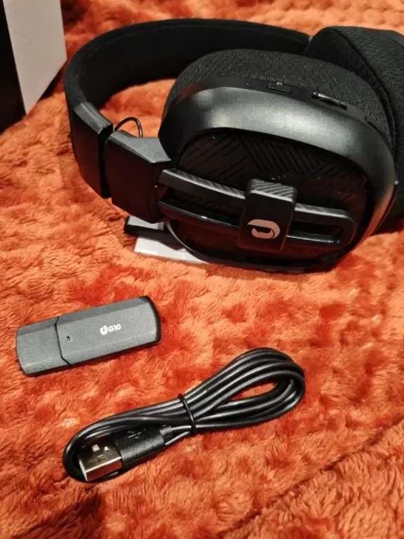 JIMYIU Безжични слушалки за игри с шумопотискащ микрофон, 2,4 GHz и Bluetooth, 50 часа батерия — снимка 8