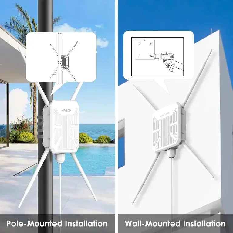 WAVLINK WiFi5 Външна безжична точка за достъп,AC1200 4x7dBi антени,PoE — снимка 6