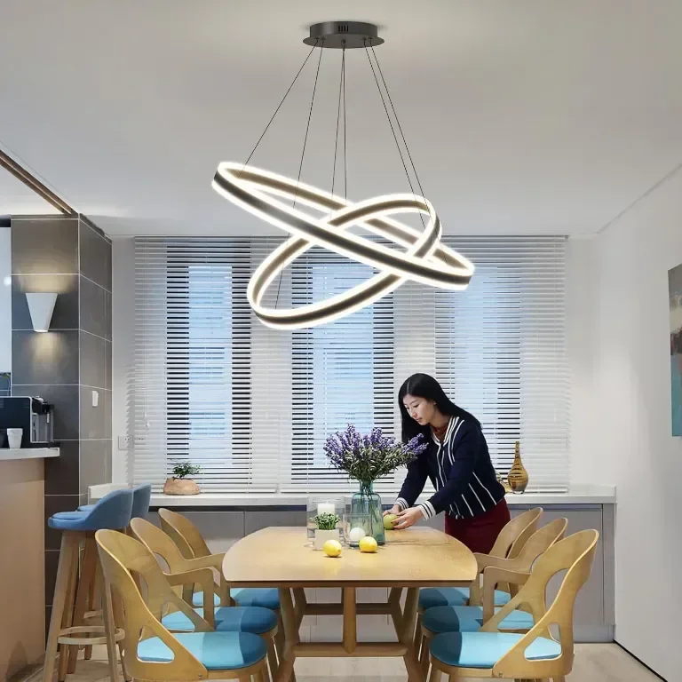 Модерен LED полилей Fordeson, 2 пръстена, димиране, SX-40+60см — снимка 8