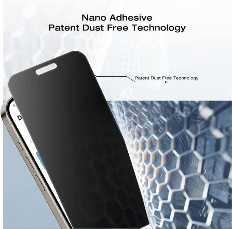 Flexklearglass®Подвижен и многократно използваем протектор за поверителност за iPhone 15 pro max — снимка 2