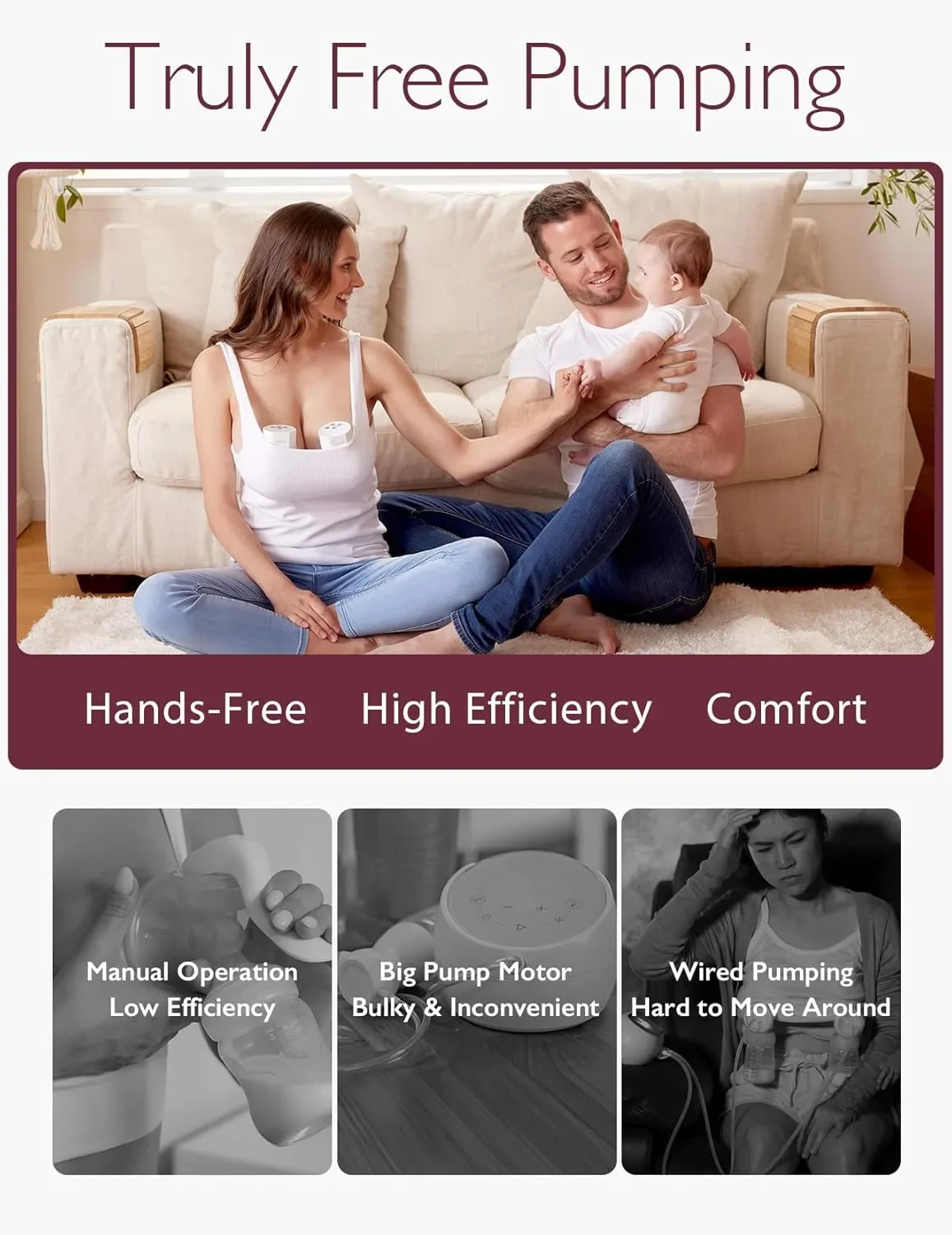 Momcozy S12 Pro преносима електрическа помпа за кърма – wearable, 1 брой, бяла — снимка 2