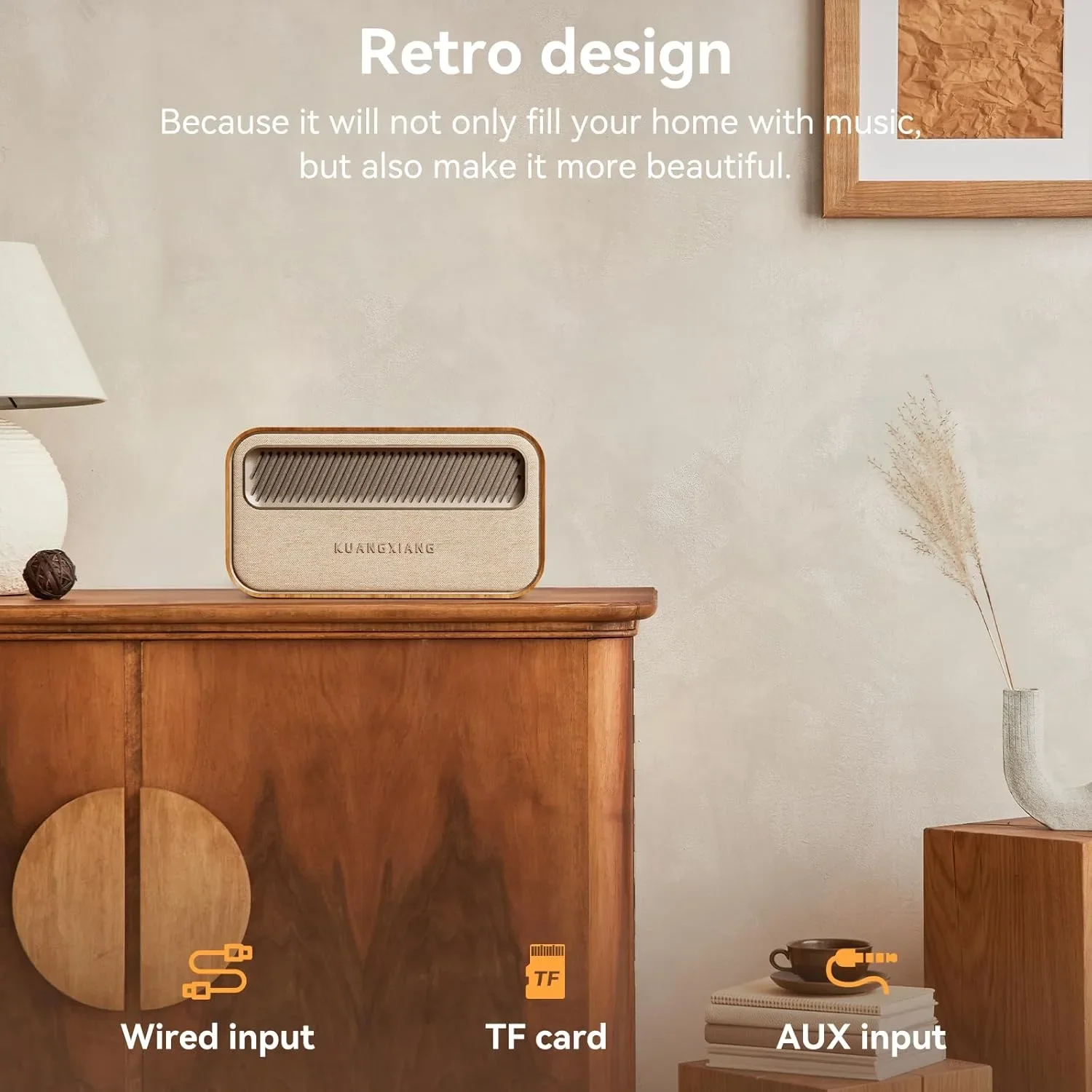 Ретро Bluetooth колонка 45W с USB, AUX и TF карта — снимка 7
