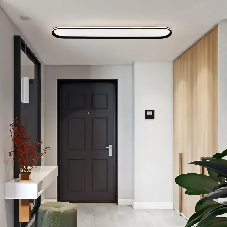 Метална LED таванна лампа Naroume, тънка,65W пълен спектър,6500K,120см — снимка 5