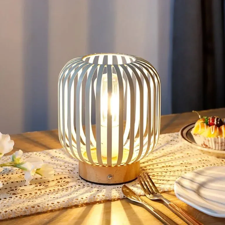 JHY DESIGN USB акумулаторна нощна лампа безжична метална клетка LED фенер, за декорация на парти — снимка 5