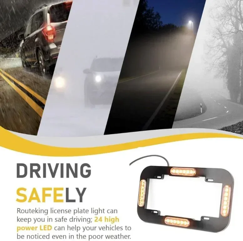 ROUTEKING 13,5" 24 LED мигащи светлини за регистрационен номер, 12V — снимка 2