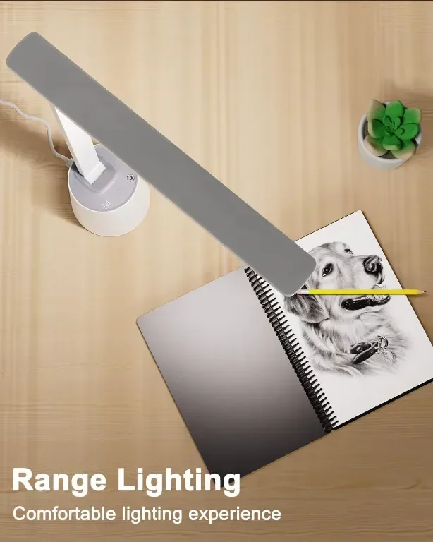 LONGTOO LED настолна лампа, димируема с 5 яркости и 5 цветови режима, 9 W, бяла — снимка 5