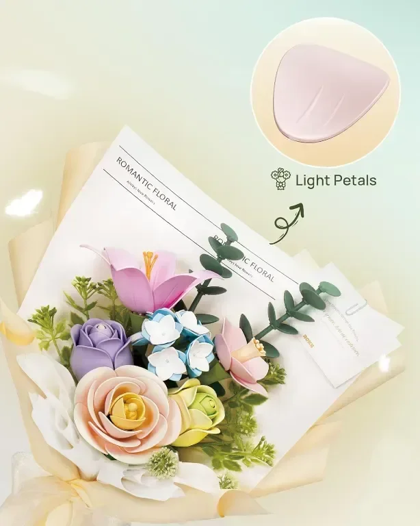 ROKR Flower Bouquet 3D пъзел букет модели комплекти за възрастни, изкуствени цветя, 450*320*420 мм — снимка 7
