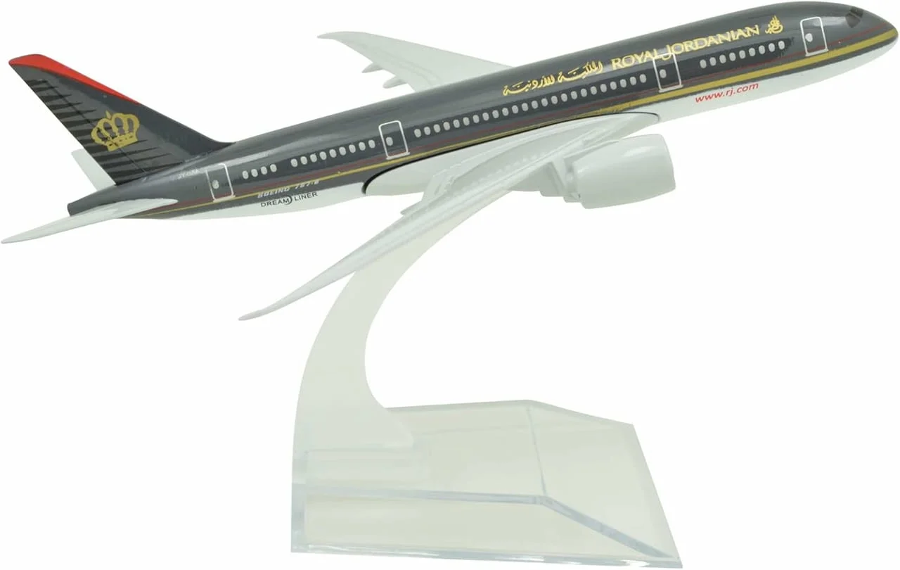 Boeing 787 самолет модел макет Royal Jordanian красив модел черен пътешествие екскурзия полет пилот — снимка 3