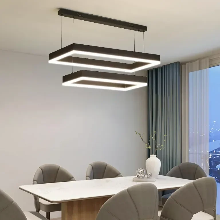 Модерен LED полилей Fordeson, димируем с дистанционно, 2 слоя — снимка 7