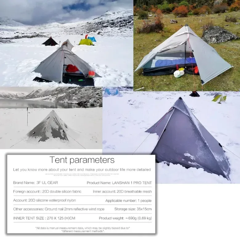 Telomat 3FULGEAR Lanshan1 Pro ултралека външна къмпинг палатка за 1 човек — снимка 5