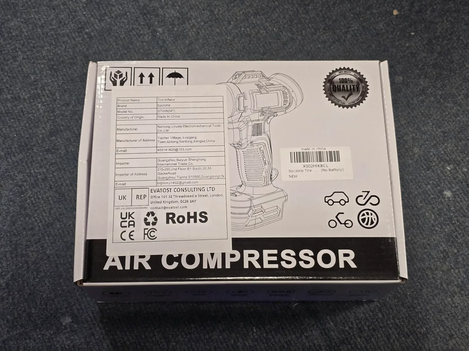 Безжичен въздушен компресор 160 PSI с LCD манометър за Makita 18V (без батерия) — снимка 8
