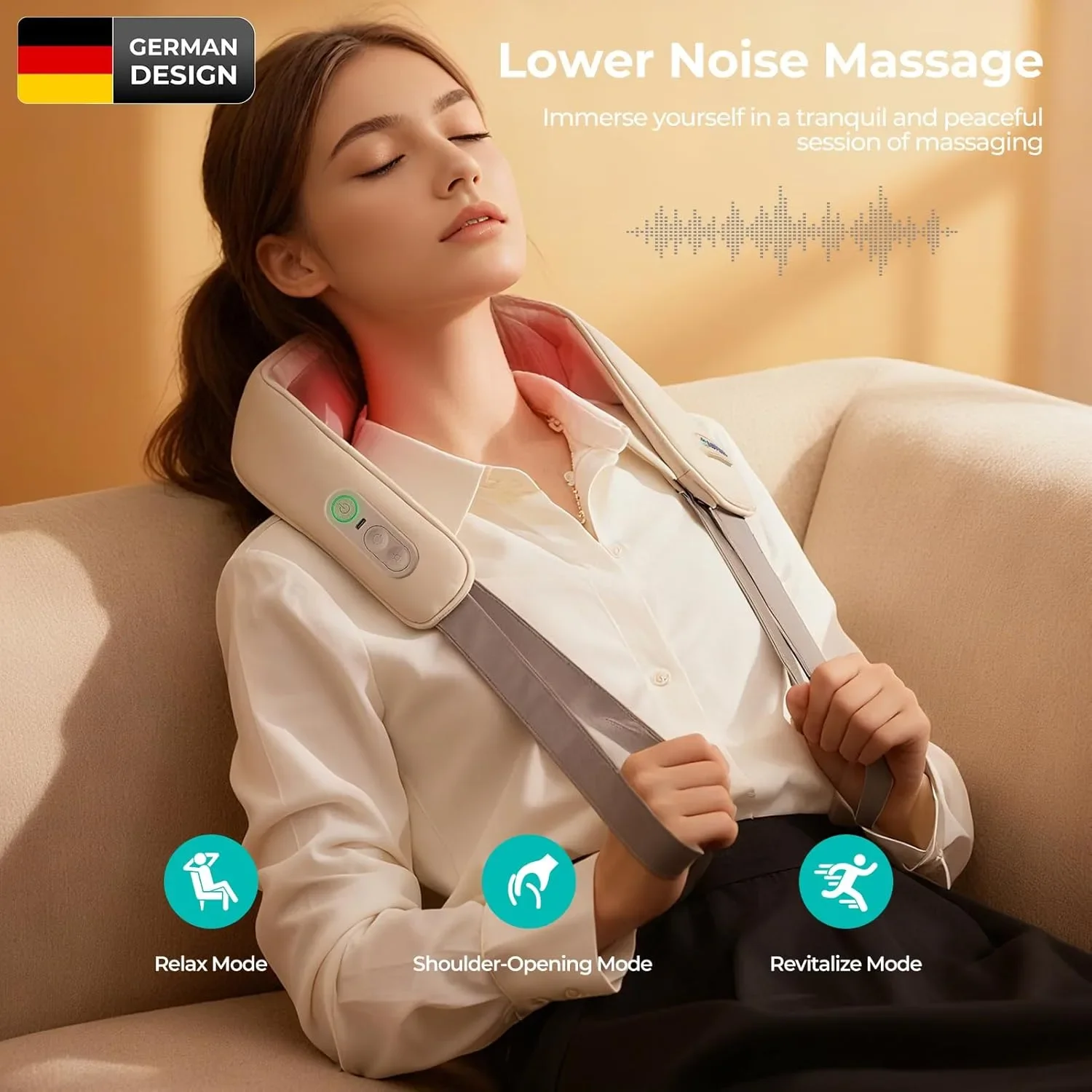 Aspria Shiatsu масажор за врата и раменете с дълбокотъканен масаж и топлина — снимка 4