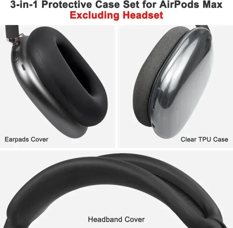 Резервен комплект SOULWIT за AirPods Max, черно — снимка 4