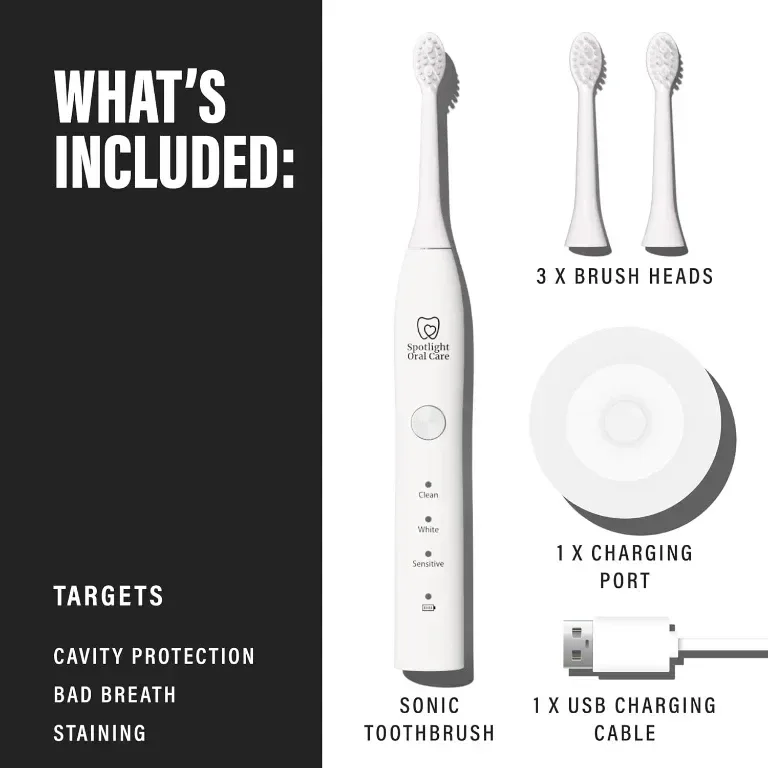 Spotlight Oral Care - Електрическа четка за зъби White Sonic - Възрастни и деца 7+ — снимка 4