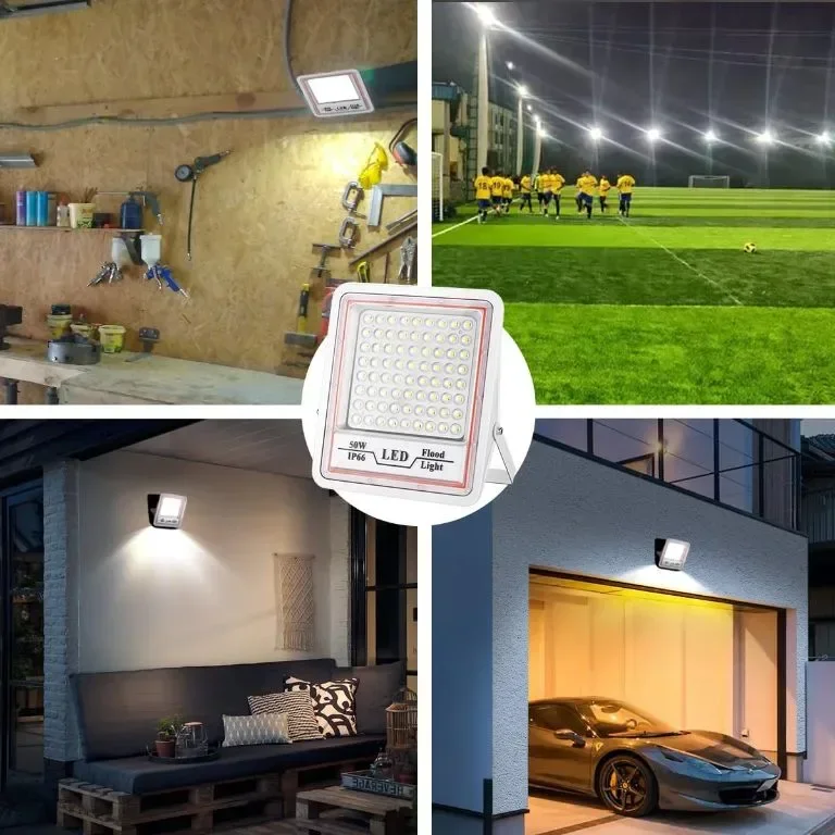 LeKaufen 50W LED прожектор 2 броя, Мрежово захранване, 5000 LM, IP66, 6000K — снимка 5