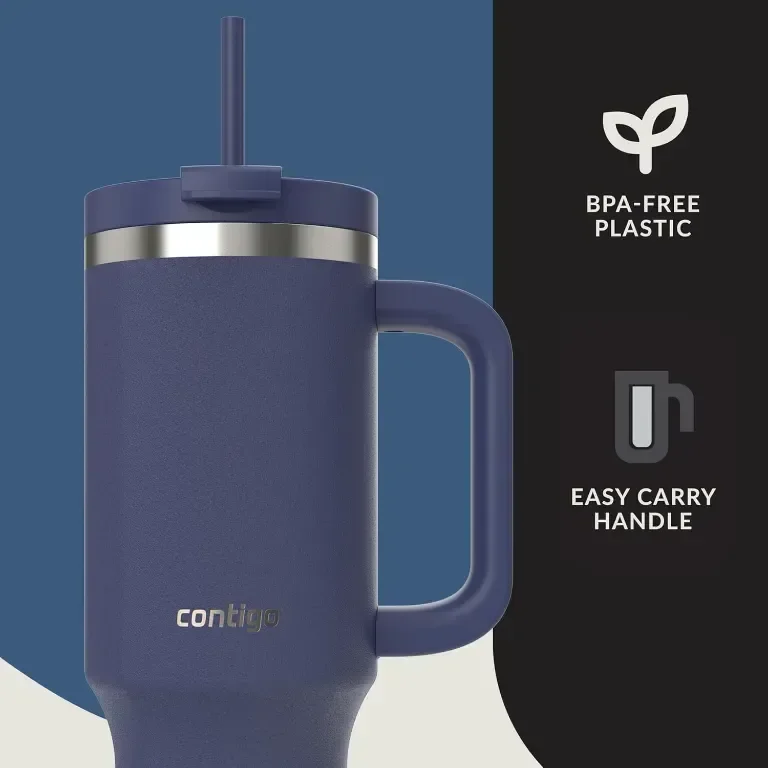 Contigo Streeterville Чаша 1200 ml с дръжка, изолирана със сламка и капак, студено за 29 часа — снимка 4