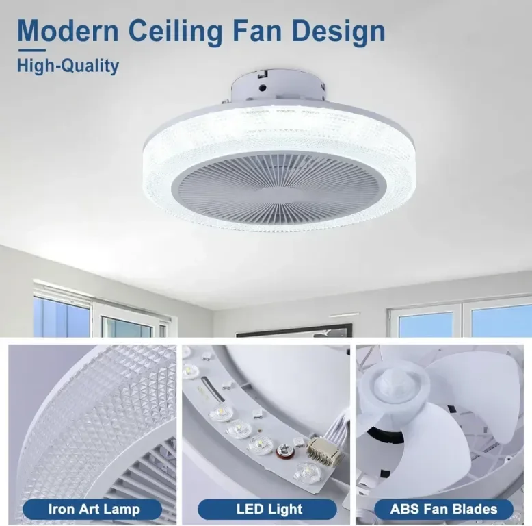 Вентилатор за таван Depuley RGB със светлини, дистанционно, интелигентен, реверсивен, 49 см — снимка 7