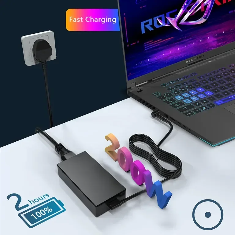 200W AC адаптер за ASUS Rog Zephyrus G15 GA503,ASUS TUF A17 A15 F17 F15 FX707 FX517 ROG Strix G17G15 — снимка 3