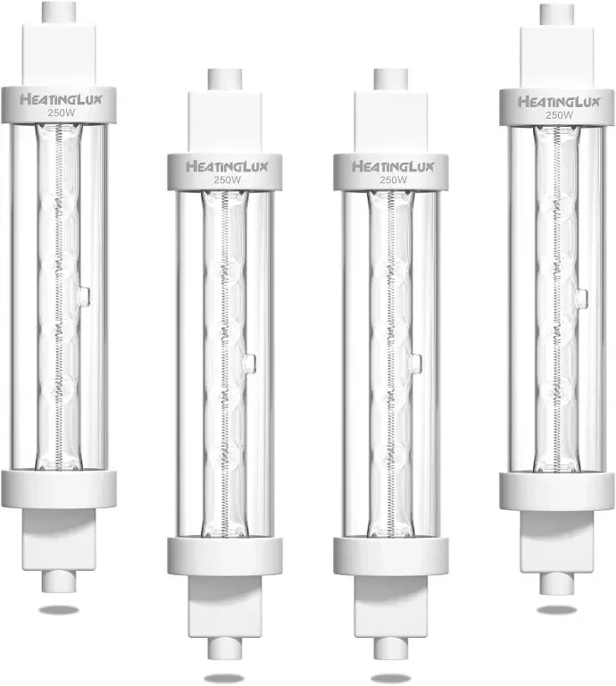 HeatingLux 250W портални лампи с обвивка за храна, нагревателна лампа 118 мм R7s