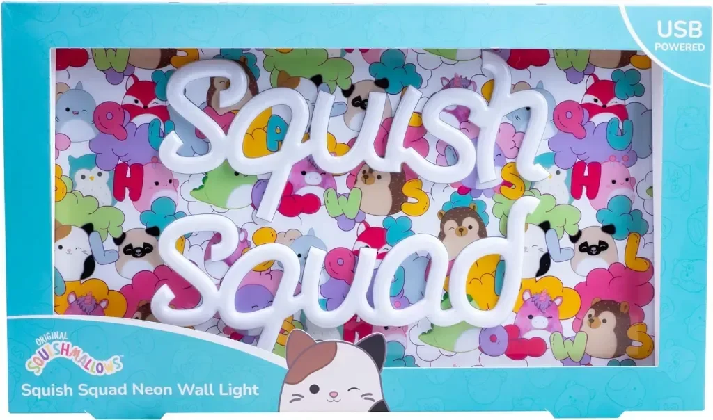 Fizz Creations Squishmallows Squish Squad, неонова табела за стена, USB захранване, LED — снимка 5