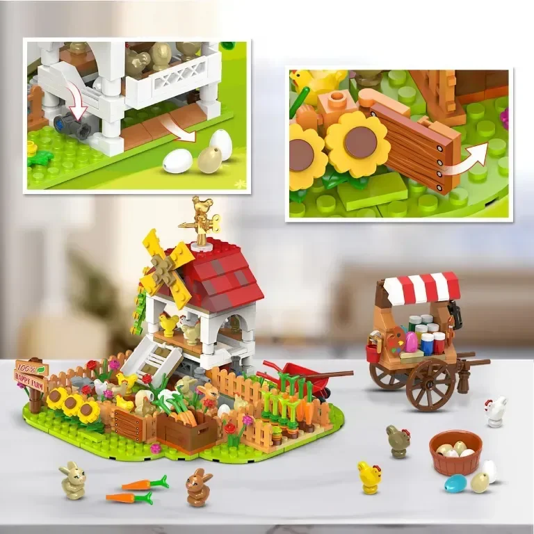HOGOKIDS Комплект за изграждане на Великденска ферма, 397 части — снимка 3