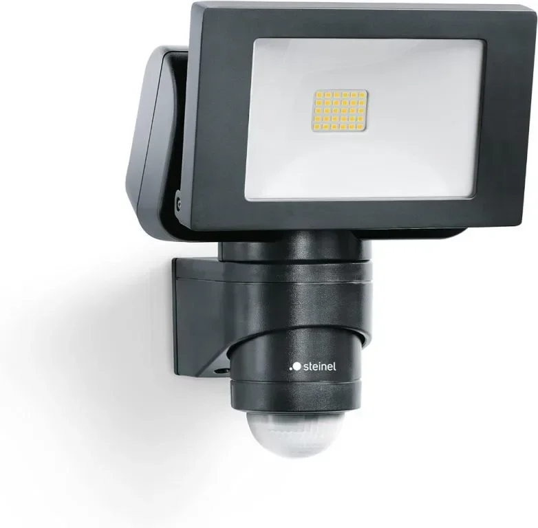 STEINEL LED прожектор FL 1400 S черен, 220° сензор за движение с 10 m обхват, 4000K