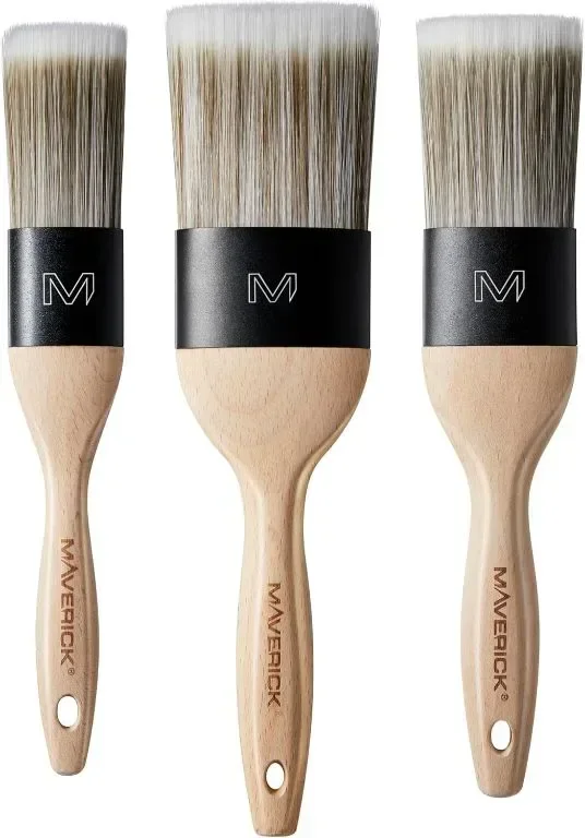 Maverick Четки за рисуване 190 Series права нарязана овална глава Memex с FSC дърво 1,5", 2", 2,5"