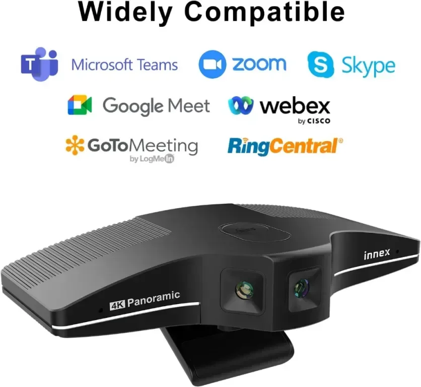 Innex C831 180° панорамна 4K уеб камера с микрофон, AI Face Tracking — снимка 5