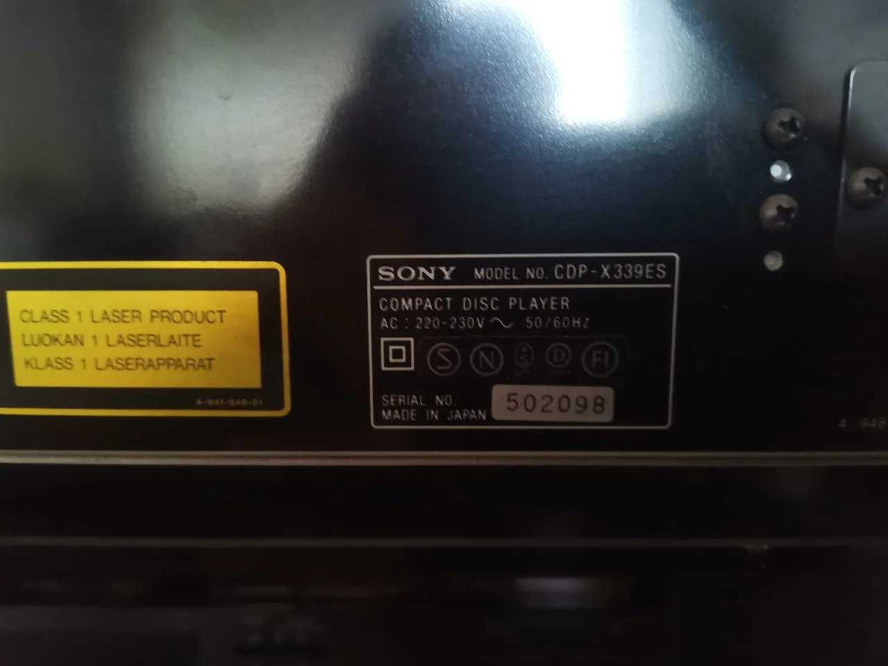 SONY CDP-X339ES Compact Disc Player — снимка 7