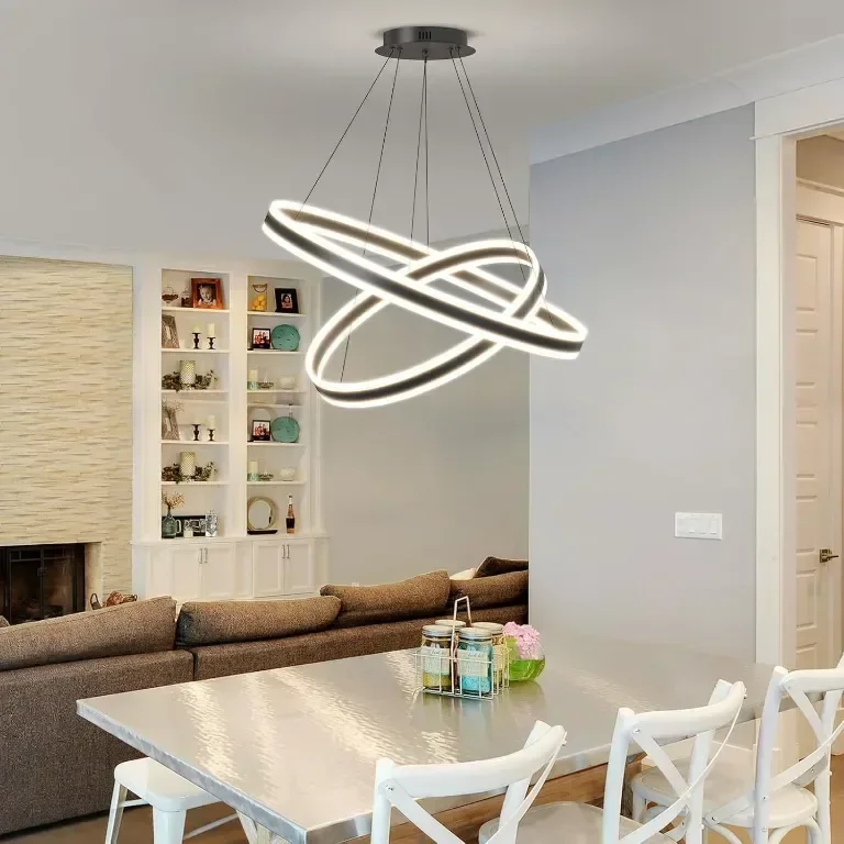 Модерен LED полилей Fordeson, 2 пръстена, димиране, SX-40+60см — снимка 6