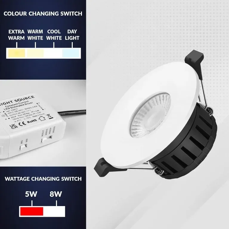 Bright Source All in One,превключваеми 5w/8w LED Downlight, пакет от 6 — снимка 3