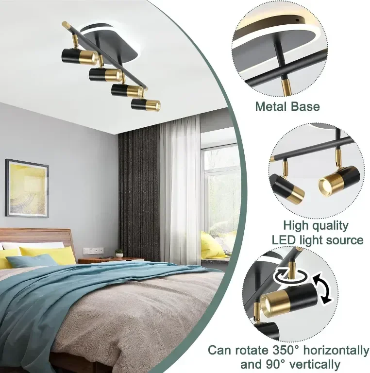 EIDISUNY LED димируеми таванни 4-посочни прожектори с дистанционно,30W — снимка 7