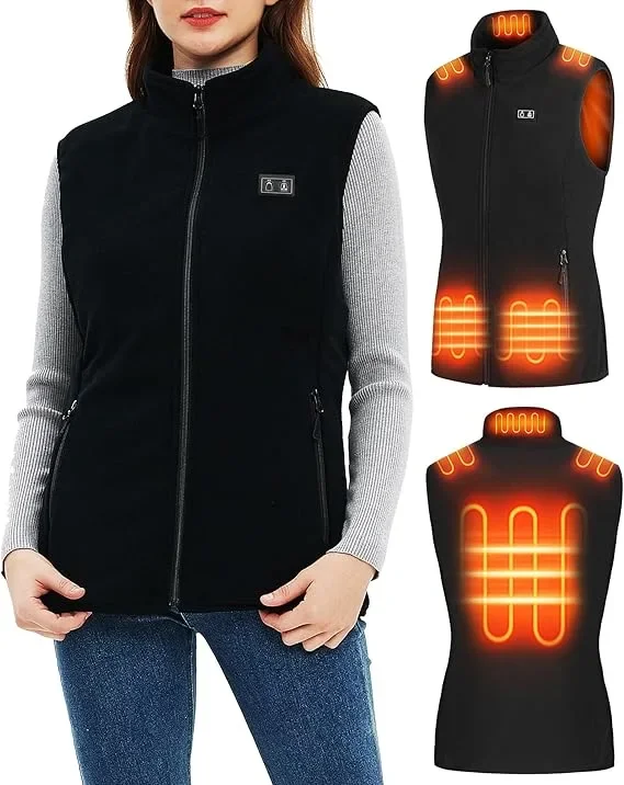 Отопляема жилетка за жени ANAYSN Heated Apparel, полар с 7.4V power bank 16000mAh и 3 степени