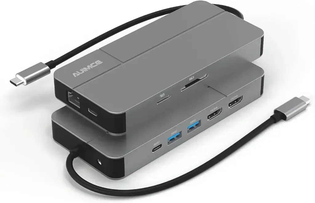 AUIMCE Докинг станция 2х HDMI и USB C порт, до 4K/60Hz, MacOS/Windows — снимка 3