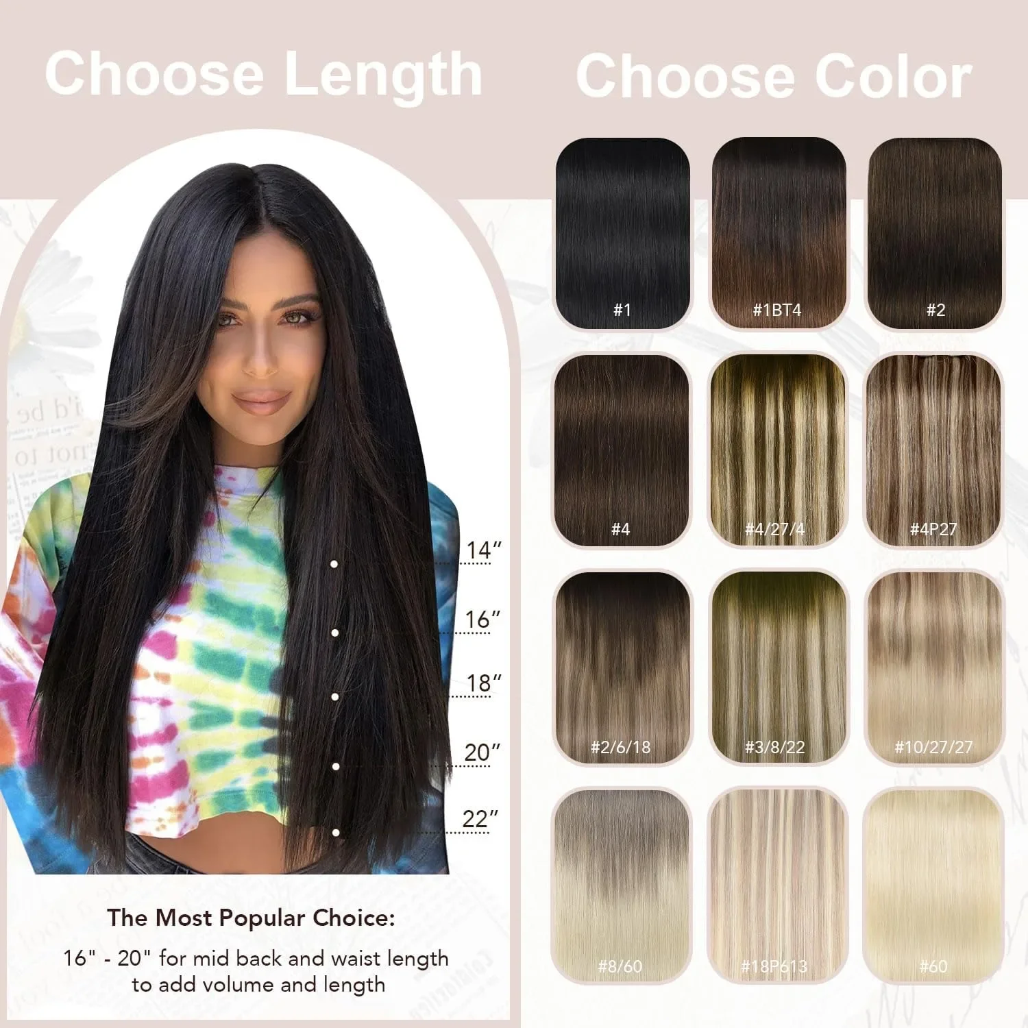 XDhair екстеншъни за коса тип „щипка“ от естествена човешка коса, 40 см, 6 броя (100 гр) — снимка 6