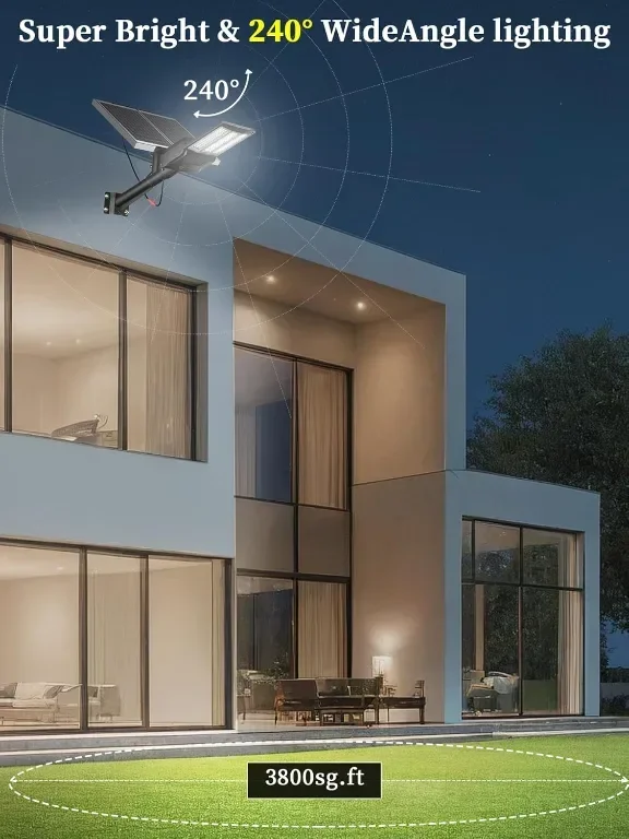 Ofuray Of-10000W соларна улична лампа с дистанционно, 6500К, IP67 — снимка 7