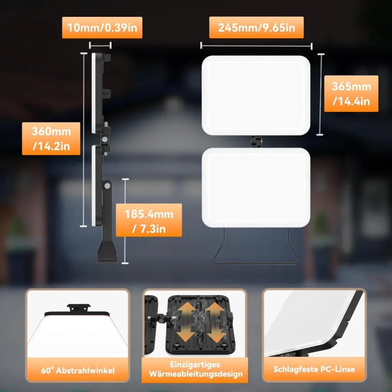 SOLLA-Plus 200W LED външен прожектор 20000LM, 6000K, IP65 — снимка 4