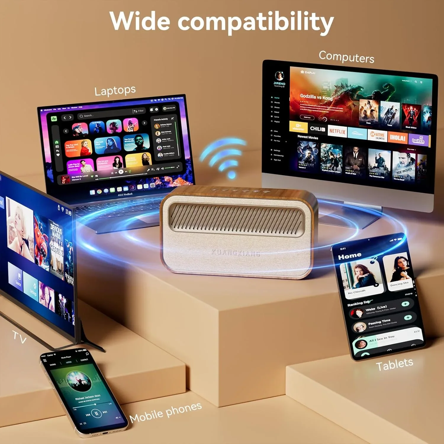 Ретро Bluetooth колонка 45W с USB, AUX и TF карта — снимка 5